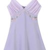 Floral Embroidery Slip Dress Women Backless V Neck Mini Skirt Summer Holiday Beach Robe Nightgown Loungewear