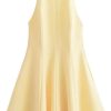 Solid Backless Mini Dress Women Sleeveless Casual Short Dresses with Pockets for Summer Daily Party Outfits