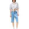 Women's Crop Linen Shirt with Front Tie Detail