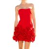 Women’s High Waist Strapless Dress - Sleeveless Modern Office Ready Attire