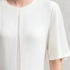 Women’S Mesh Ruffle Sleeve Dress - French Waist A-Line for Summer Office
