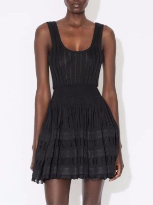 Women’s Premium Knit Dress, Sexy Casual Summer Party Everyday Slimming Luxury Designer Attire
