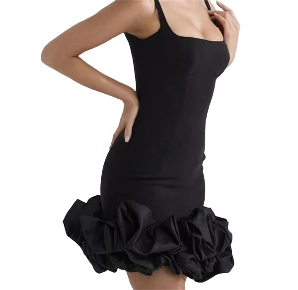 Women’s Square Neck Mini Dress - Sleeveless Color-Block Slimming Party Outfit