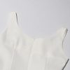 Women’s Square Collar Diamond Dress - Sleeveless Summer Cocktail Party Outfit