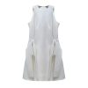 Women’s O-Neck Slimming Bowknot Mini Dress, Sleeveless High Waist Patchwork Designer Casual Summer Dress