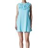 Women’s Round Neck Applique Dress - Sleeveless Slimming Summer Casual Outfit