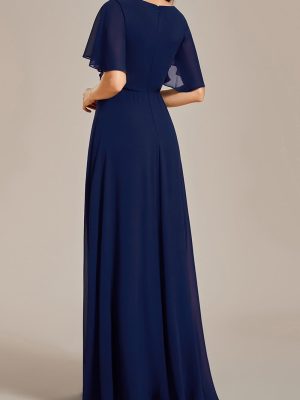 Women's Mother's Dress Chiffon V Neck A Line Appliques Waist Formal Dresses 01960