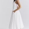 Women's Sexy Sleeveless Summer Dress Backless Deep V Neck Halter Bodycon Maxi Party Dress Beach Vacation Sundress