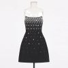 Women’s Strapless Diamond Mini Dress - Sleeveless Summer Club Outfit