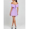 Women’s Off-Shoulder Patchwork Dress - Slash Neck Backless Evening Gown