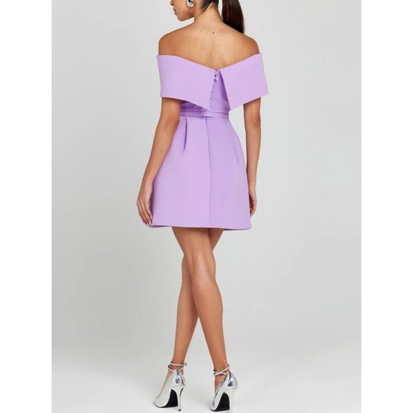 Women’s Off-Shoulder Patchwork Dress - Slash Neck Backless Evening Gown