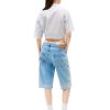 Women's Crop Linen Shirt with Front Tie Detail