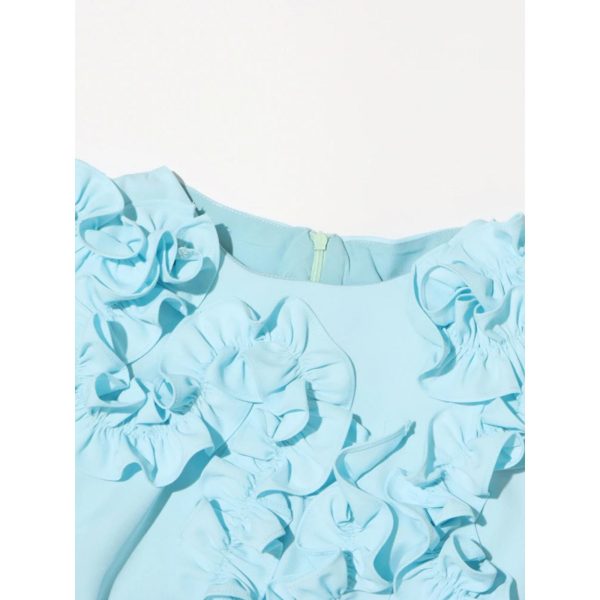 Women’s Round Neck Applique Slim Dress, Sleeveless High Waist Summer Party Cocktail Mini Gown