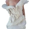 Women Chiffon Layered Ruffle Mini Dress Sexy Boat Neck Sleeveless Backless Dresses