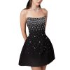 Women’s Strapless Diamond Mini Dress - Sleeveless Summer Club Outfit