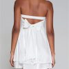 Women Tube Dresses Solid Color Strapless Off Shoulder Ruched High Waist Mini A-Line Dress