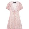 Women's Sweetheart Floral Mini Dress Sexy Slim V-Neck Vacation Beach Party Dresses