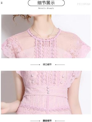 Women Summer Embroidery Flower Dress O-Neck Sleeveless Elegant Patchwork Runway Long Dress