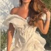 Women Chiffon Layered Ruffle Mini Dress Sexy Boat Neck Sleeveless Backless Dresses
