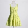 Women Summer Sundress Holiday Print Embroidery Sleeveless Tank Elastic Back Cocktail Party Dress
