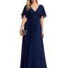 Women's Mother's Dress Chiffon V Neck A Line Appliques Waist Formal Dresses 01960