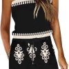Summer Dress for Women Strapless Beach Cover Ups Boho Sundress Mini Dress Drawstring Waist with Pockets