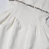 Women’s Square Collar Diamond Dress - Sleeveless Summer Cocktail Party Outfit