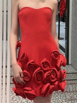 Women’s High Waist Strapless Dress - Sleeveless Modern Office Ready Attire