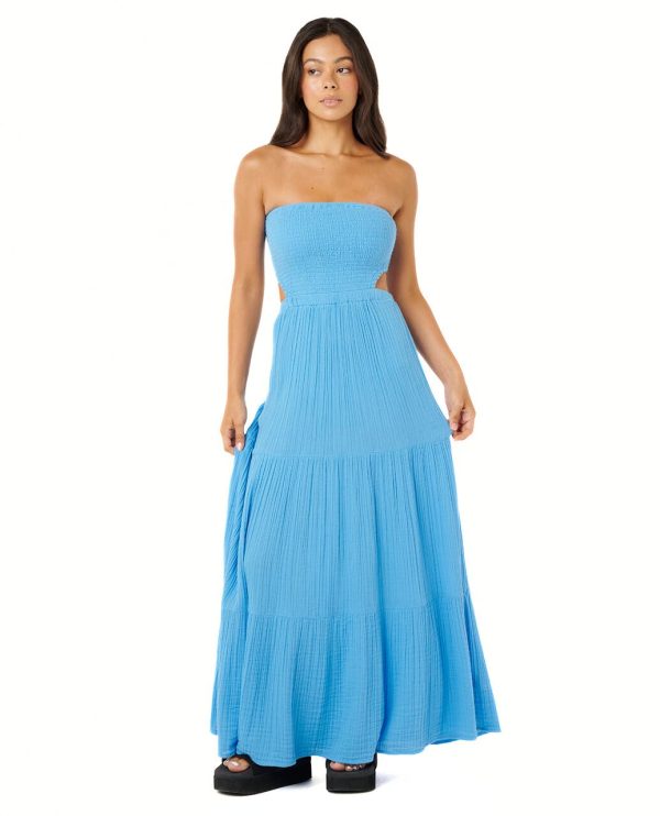 Women's Premium Surf Full Length Maxi Halter Dress-Removable Straps