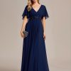 Women's Mother's Dress Chiffon V Neck A Line Appliques Waist Formal Dresses 01960