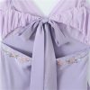 Floral Embroidery Slip Dress Women Backless V Neck Mini Skirt Summer Holiday Beach Robe Nightgown Loungewear