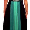 Plus Size Women Black Green Slimming Empire Waist Maxi Dress Made in USA
