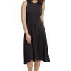 Women's Sleeveless Jewel Neck Asymmetric Hem Midi Casual Summer Fun Vacation