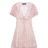 Women's Sweetheart Floral Mini Dress Sexy Slim V-Neck Vacation Beach Party Dresses