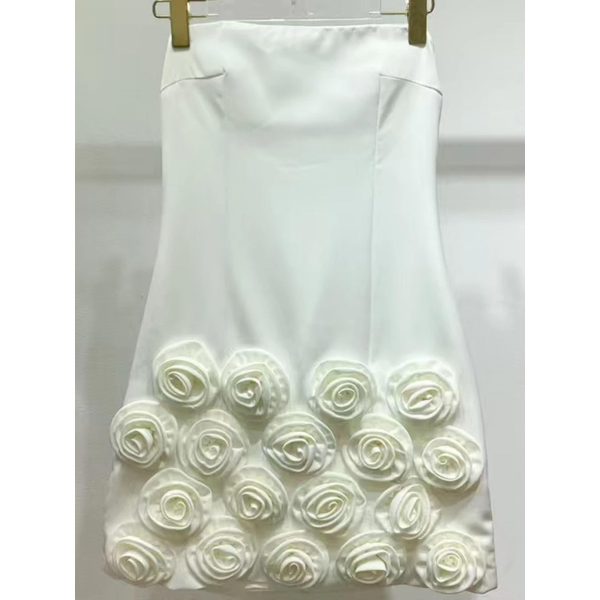 Women’s High Waist Strapless Dress - Sleeveless Modern Office Ready Attire
