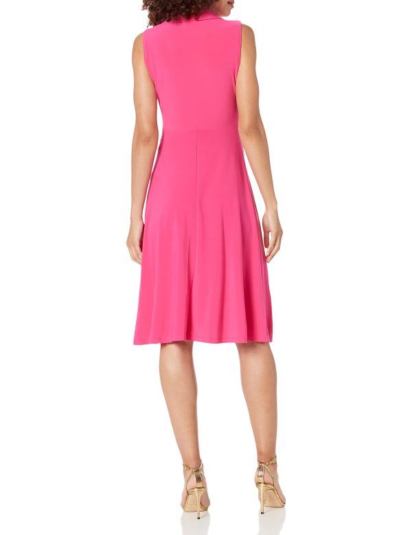Women's Collared Twisted Waist Midi Dress