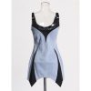 Women’s Square Collar Backless Party Dress, Sleeveless High Waist Designer Slimming Summer Cocktail Gown