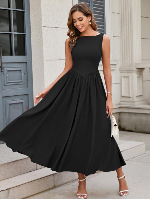 Women Summer Sleeveless Maxi Dress Casual Vacation Sundress Tank Flowy Long Formal Wedding Guest Dresses 2025
