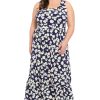 Women's Sleeveless Maxi Ruffle Hem-Tank Strap Summer Defined Waist-Wedding Guest Dress