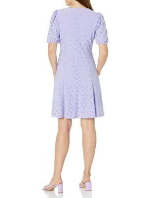 Women's V-Neck Smocked Waist Fit and Flare Dress Casual Summer Vacation Easy to Wear