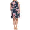 Women's Sleeveless Printed Chiffon Shift Mini Dress