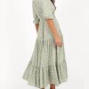 Women's Floral Print Maxi Long Dresses Deep V Neck Summer Beach Dress Half Sleeve A Line Flowy Dresses
