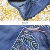 Women V-Neck Vintage Asymmetrical A-Line Dress Half Sleeve Buttons Retro Slim Chinese Denim Dresses