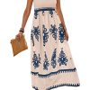Womens Summer Boho Maxi Dress 2025 Casual Sleeveless Square Neck Floral Aline Smocked Beach Dresses with Pockets