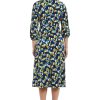 Women's Mini Ruffle Smocked Mock Neck Midi Dress