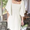 Womens Dresses 2025 Spring Summer Deep V Neck Elegant Bow tie Mini Dress S-XL