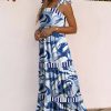 Women's 2025 Summer Sleeveless Floral Print Maxi Dress Strap Square Neck Beach Sun Dress