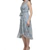 Women's Sleeveless Midi Faux Wrap Chiffon