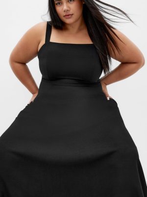 Women's Plus Size Dress - Collins Straight Neck Maxi