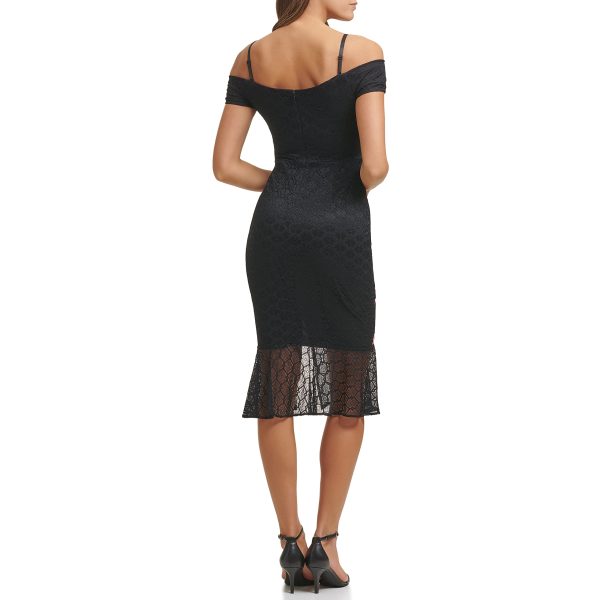 Women's Textured Knit Off The Shoulder Midi Dress, Sand Multi, 9
